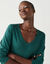 T-shirt col V manches longues (eucalyptus)