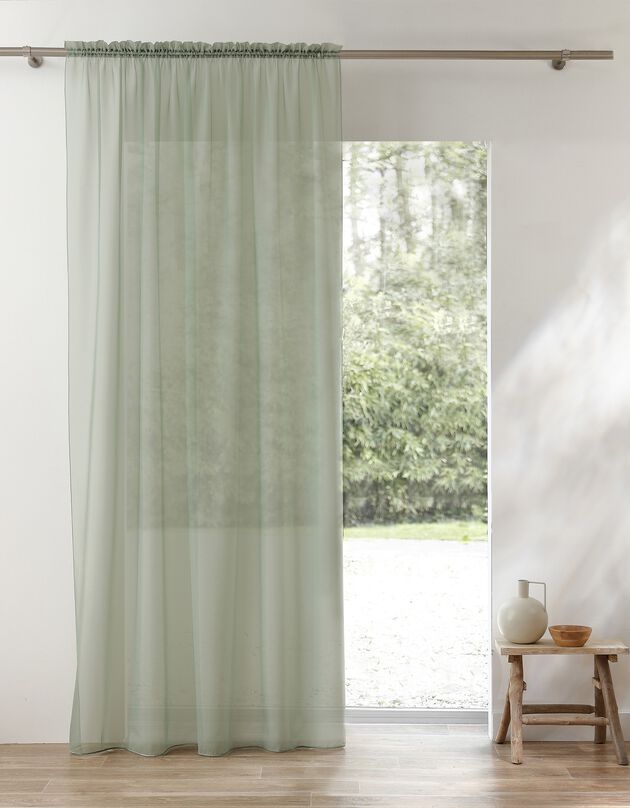 Panneau voile uni finition galon fronceur (vert)