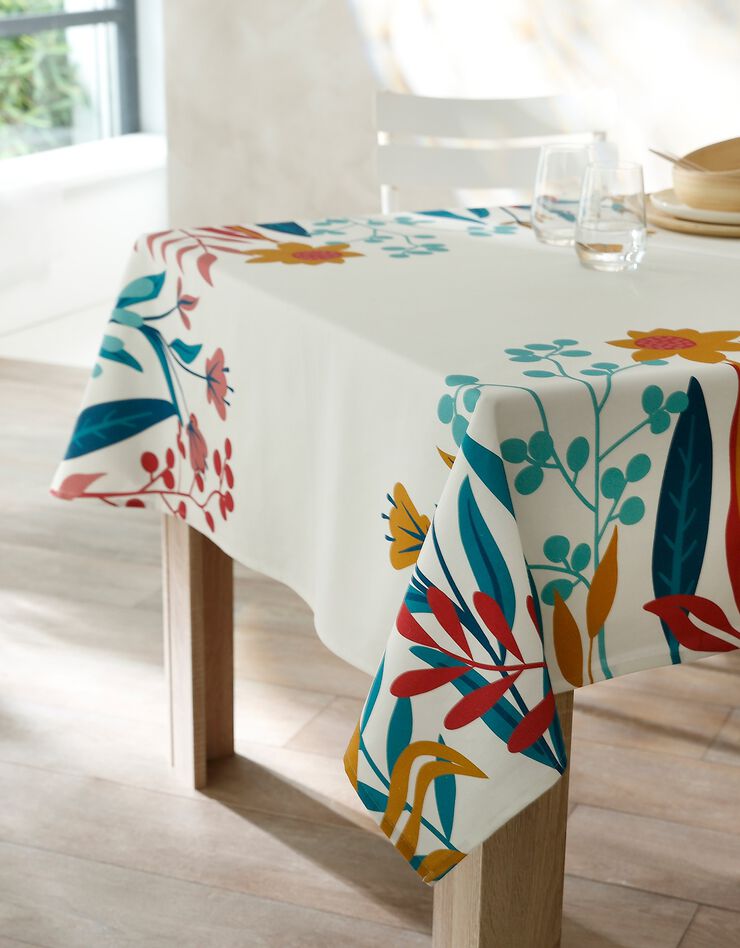 Nappe fabriquée en France, motif frise Fleurs spectaculaires - coton biologique(1) (multicolore)