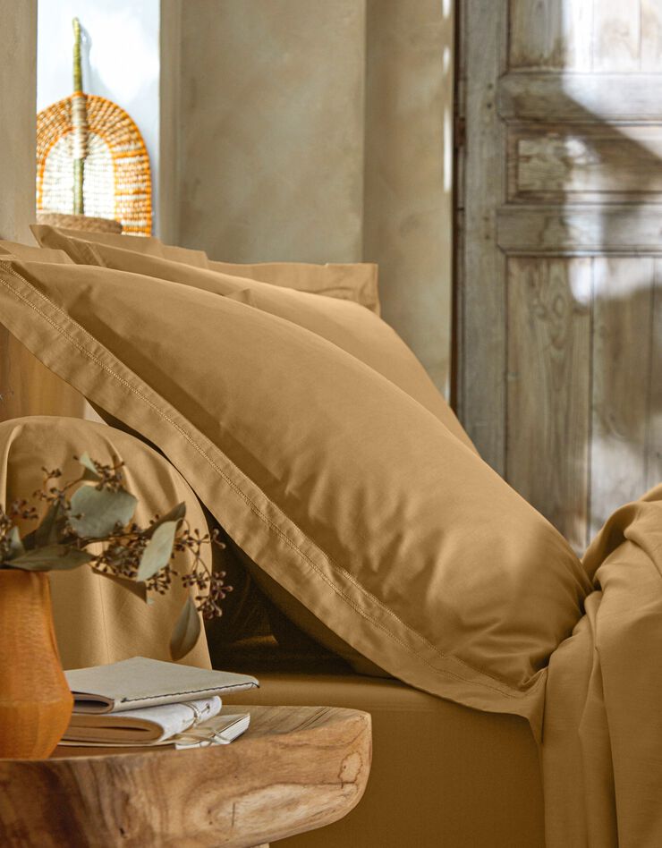 Linge de lit uni percale (miel)