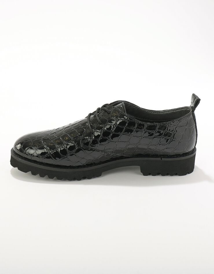 Derbies vernies à lacets en cuir  (noir)