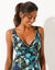 Maillot de bain 1 pièce avec jupette Palombia adapté post-opératoire (noir / bleu)