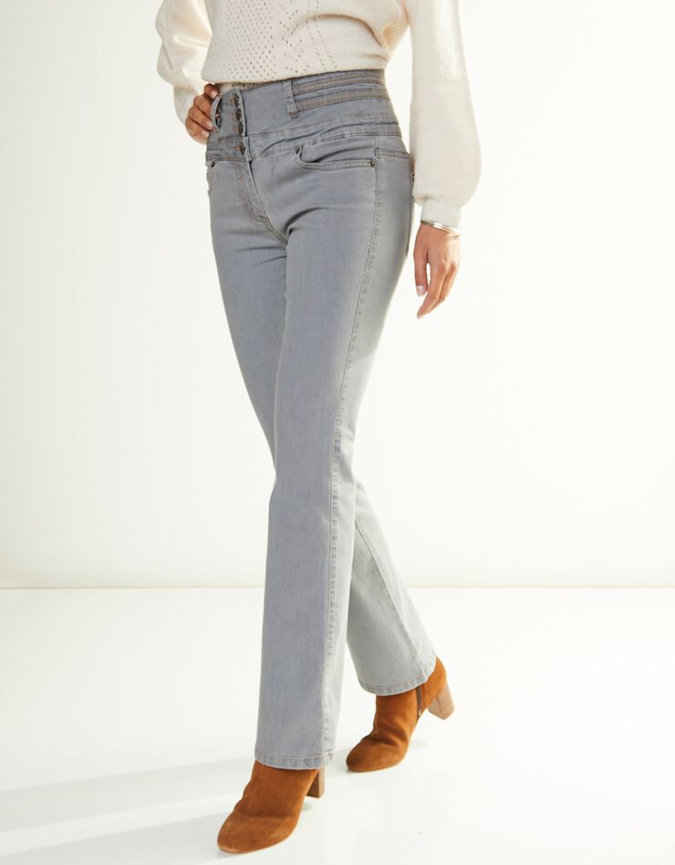 Jean coupe boocut taille haute - entrej. 75 cm (gris) Jean coupe boocut taille haute - entrej. 75 cm (gris)