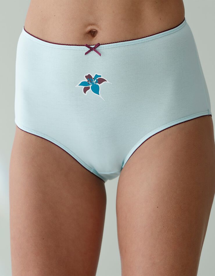 Culotte maxi coton imprimé "fleur de lys" - lot de 4 (émeraude / bordeaux) Culotte maxi coton imprimé "fleur de lys" - lot de 4 (émeraude / bordeaux)