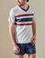 Pyjama short tricolore - lot de 2 (marine / bordeaux)