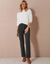 Pantalon droit, velours côtelé (vert foncé)