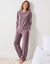 Pyjama pantalon en velours c&ocirc;tel&eacute;, coupe large manches longues (taupe)
