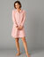 Chemise de nuit en pilou forme liquette imprimé fleurs (rose grisé)