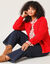 Cardigan uni maille fantaisie (rouge)