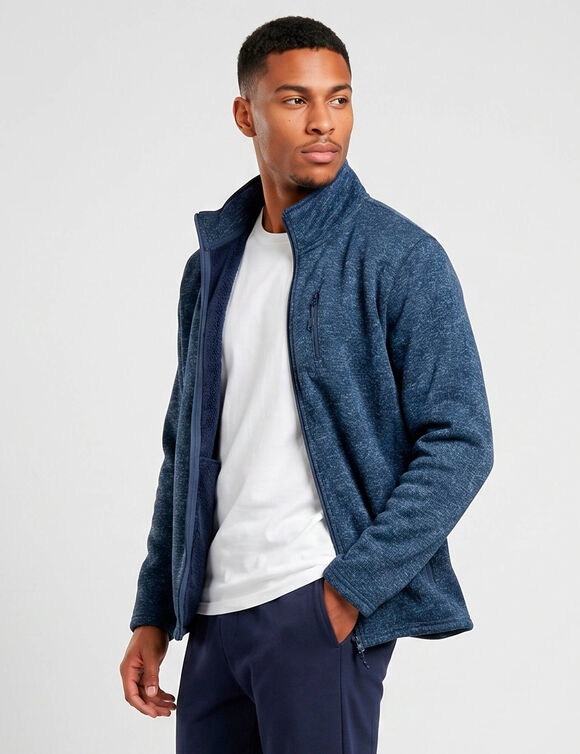 Veste polaire zipp&eacute;e int&eacute;rieur fourr&eacute; peluche (bleu)