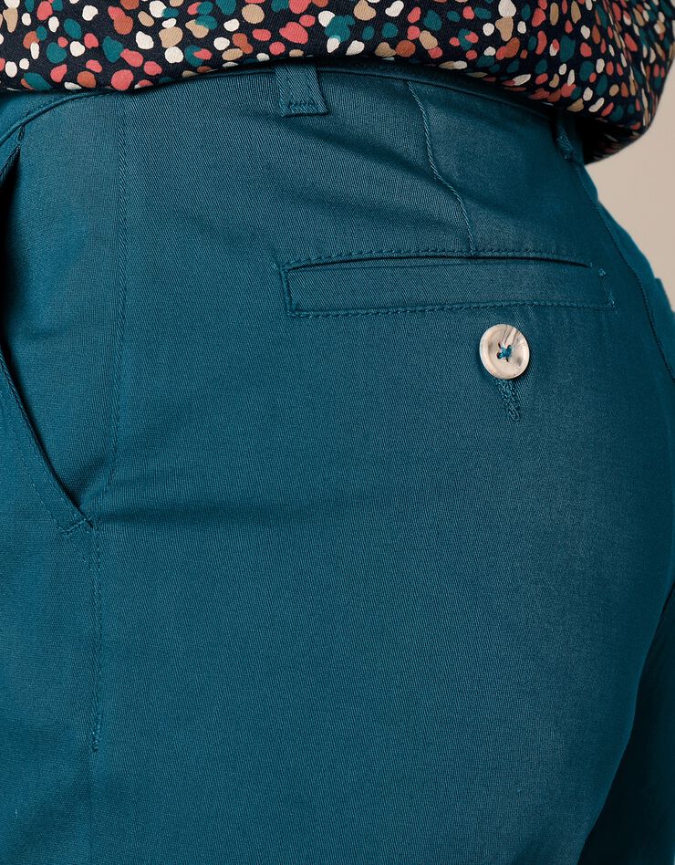 Pantalon chino stretch (bleu paon)