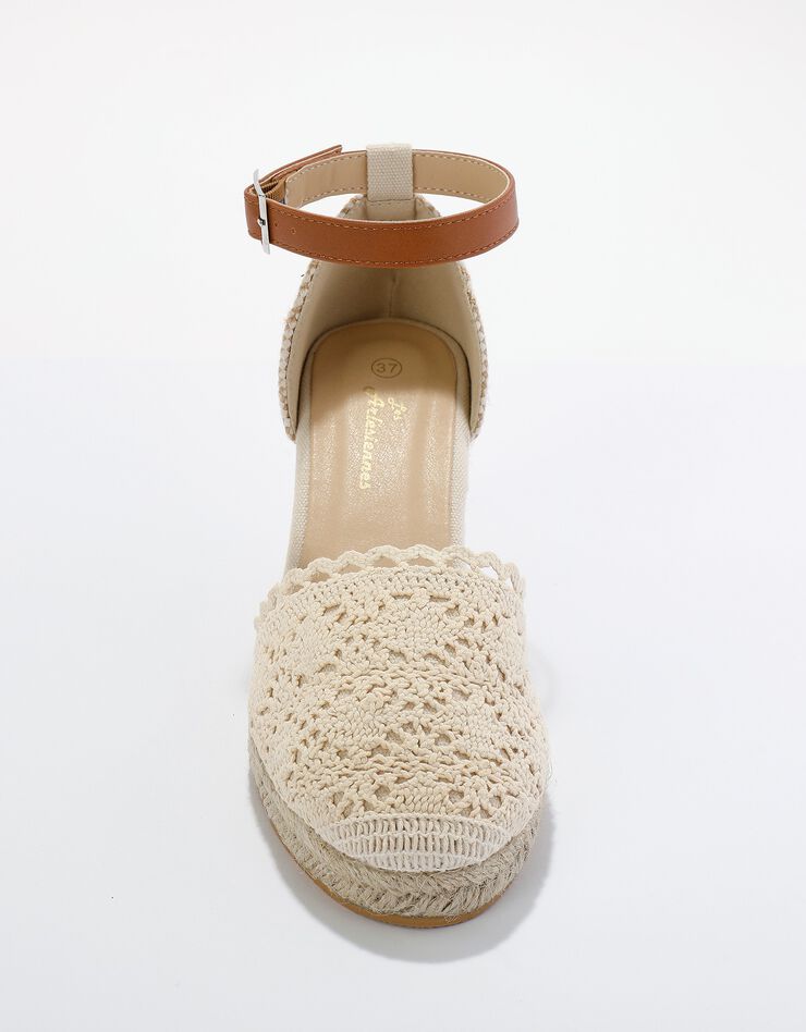 Sandales compensées macramé semelle corde (écru)