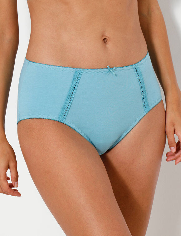 Culotte maxi en coton ajour&eacute; - Lot de 2 (bleu + lavande)