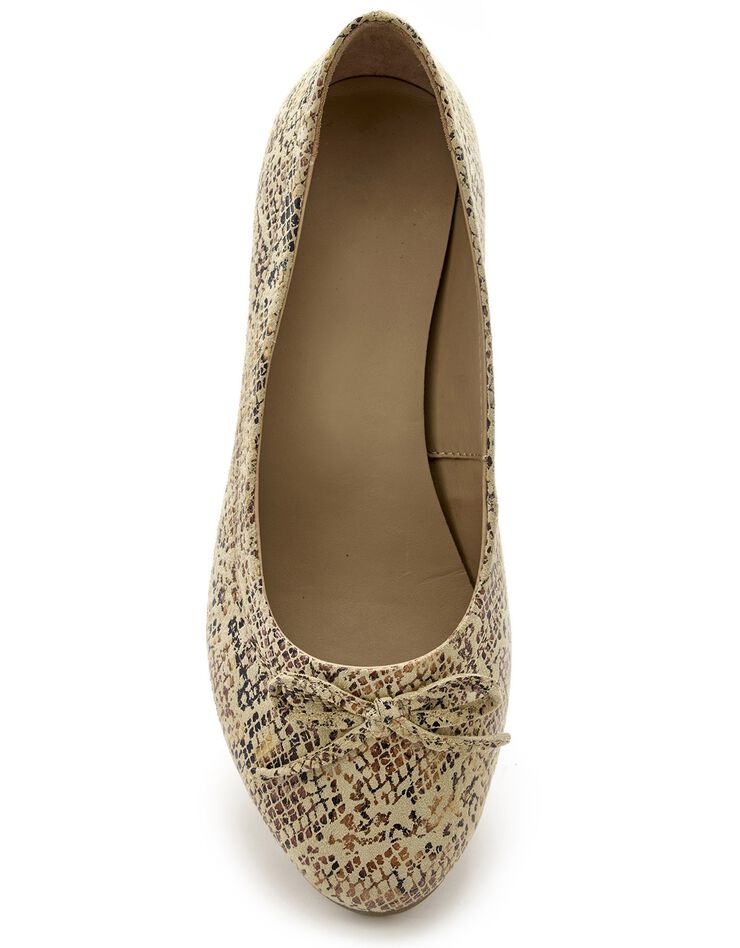 Ballerines cuir imprimé reptile - grande largeur (multicolore) Ballerines cuir imprimé reptile - grande largeur (multicolore)