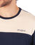 Pyjama pantalon bicolore Athena, manches longues, coton (sable / marine)