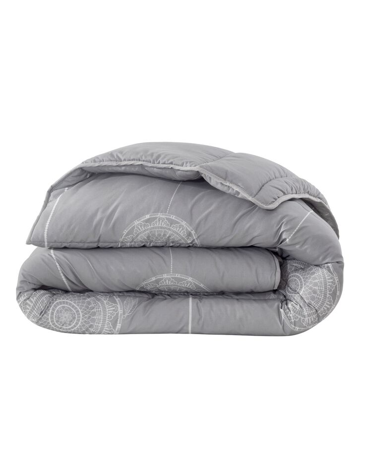 Couette coton imprimé Tea - 400 g/m² (gris)