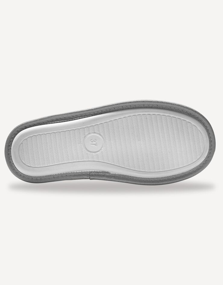 Mules plates coton imprimé rayé (gris) Mules plates coton imprimé rayé (gris)