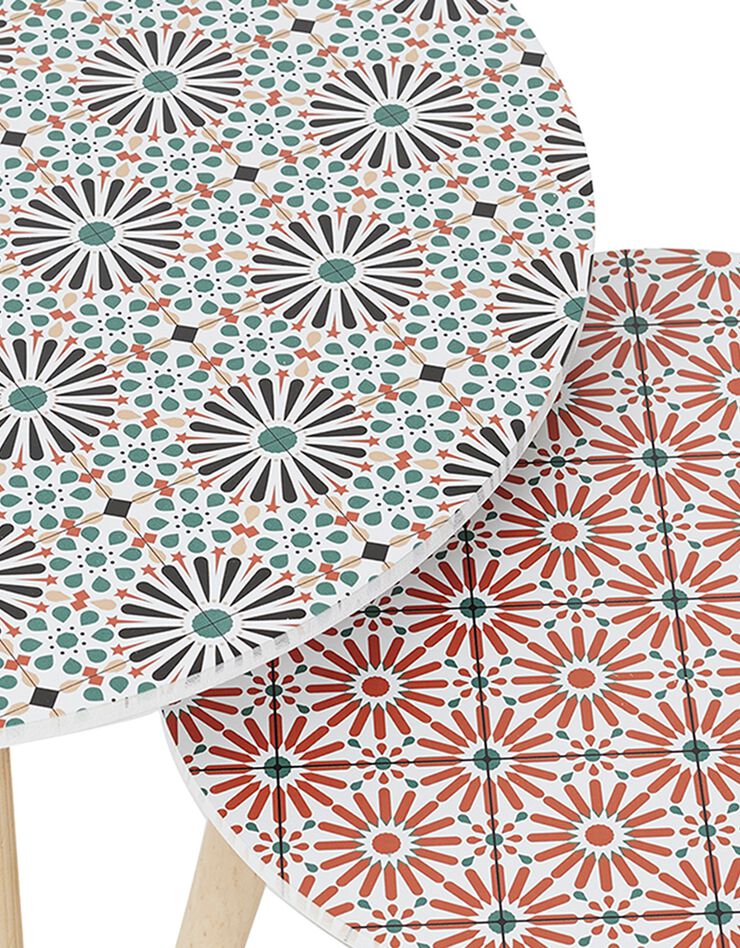Tables gigognes motifs mosaïque - lot de 2 (multicolore)
