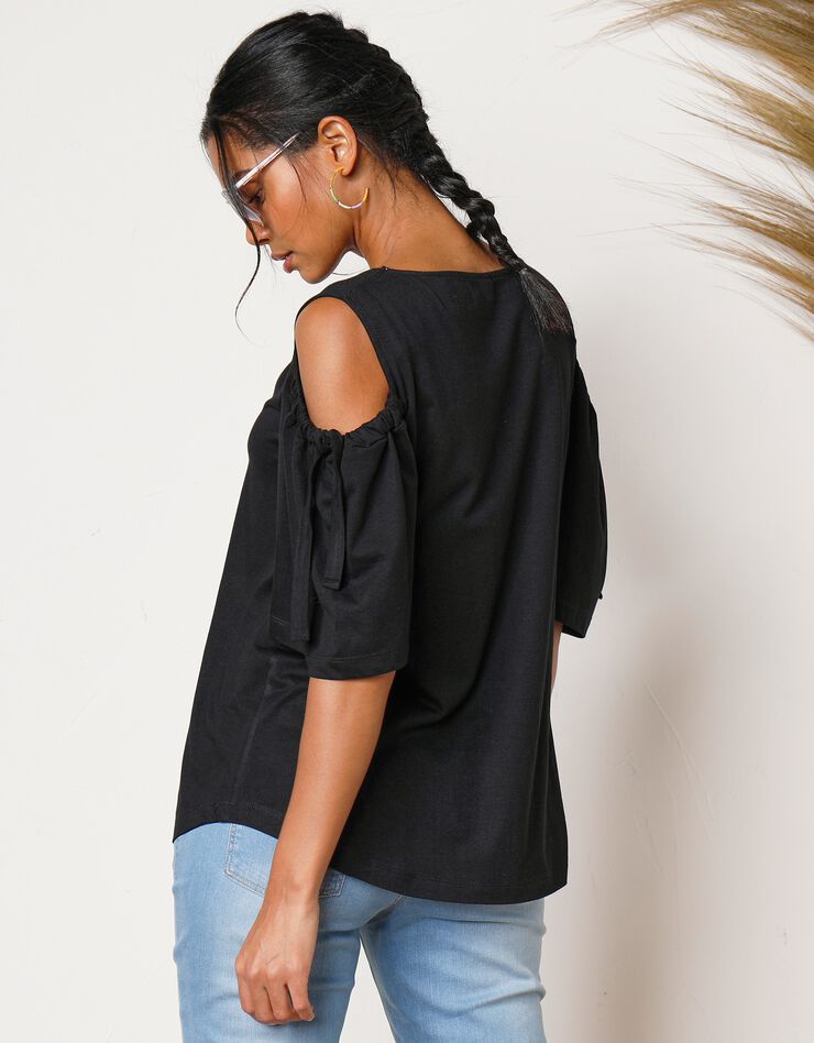 Tee-shirt épaules dénudées (noir) Tee-shirt épaules dénudées (noir)
