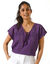 Blouse macram&eacute;, cr&eacute;pon coton (violet)