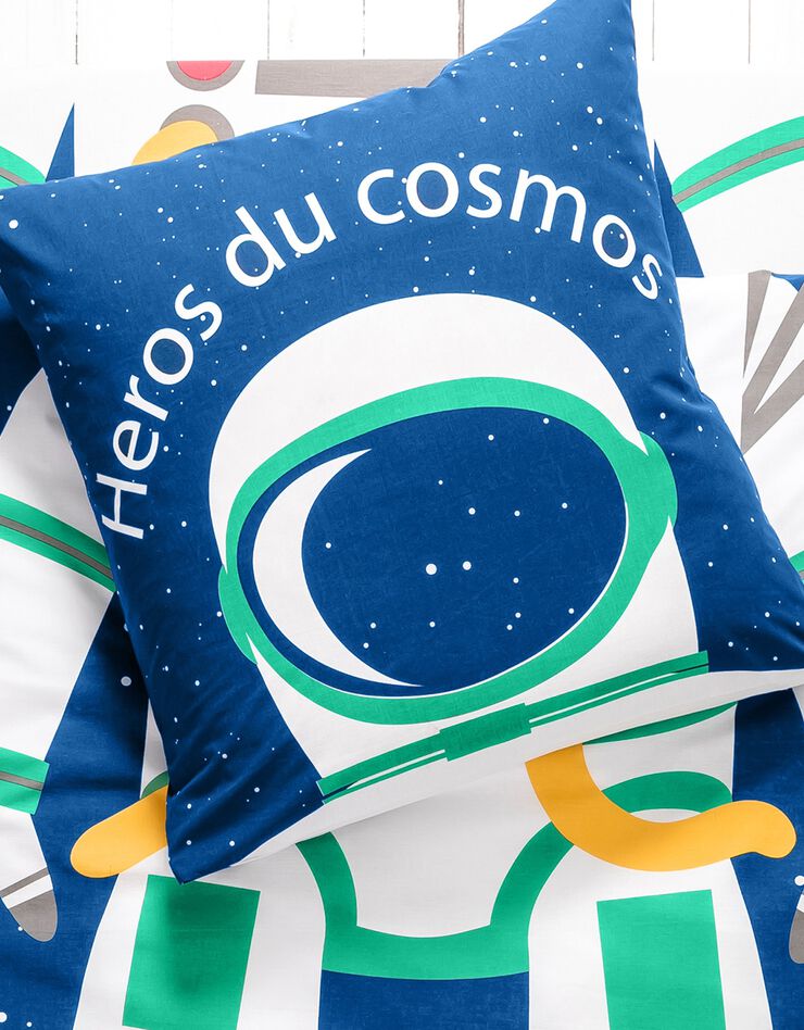 Linge de lit enfant déguisement Cosmos en coton (marine)