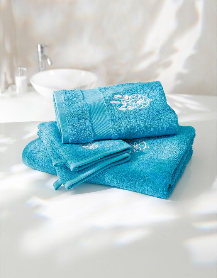 Éponge coton broderie attrape rêves - 420g/m² (turquoise) Éponge coton broderie attrape rêves - 420g/m² (turquoise)