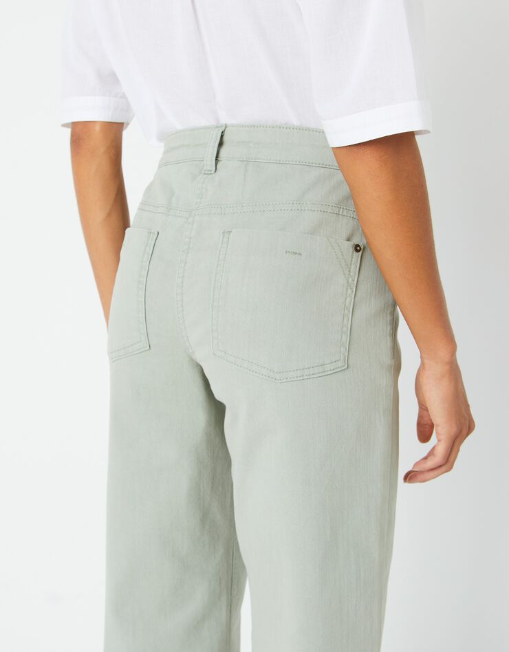 Jean large raccourci coupe stretch couleur, spécial petites (kaki clair) Jean large raccourci coupe stretch couleur, spécial petites (kaki clair)
