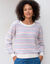 Pull rayé effet dégradé, maille anglaise. (écru / multicolore)