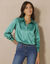 Chemise volume ample unie, satin (vert)