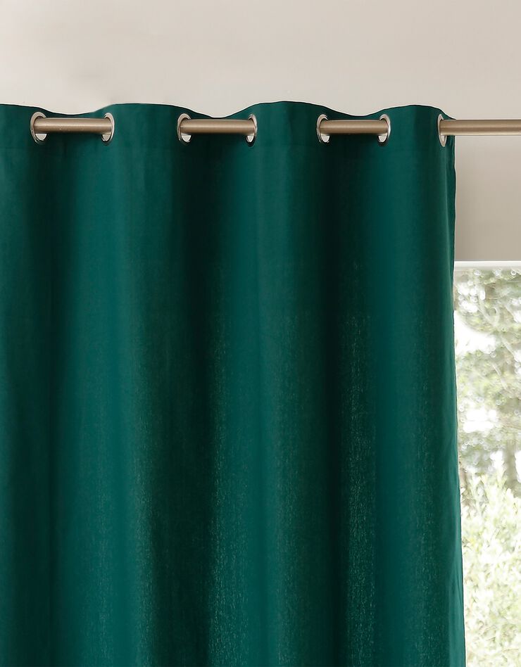 Rideau oeillets bachette tamisant uni (vert)