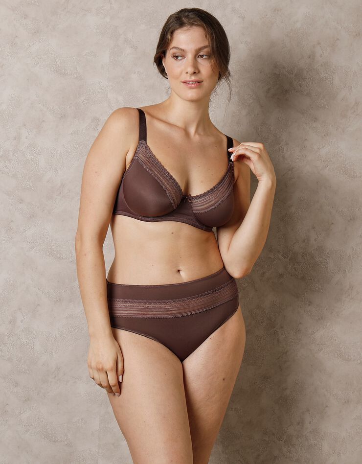 Culotte haute microfibre effet seconde peau Albury - lot de 2 (marron glacé)