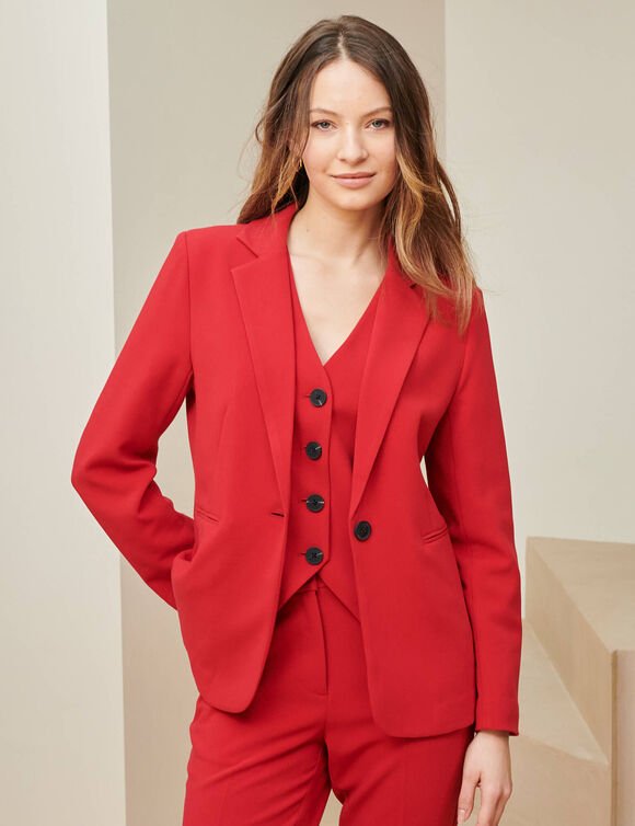 Veste blazer fluide, manches longues (rouge vif)