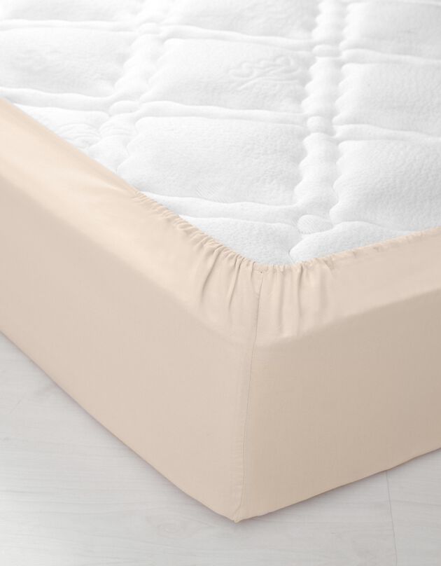 Drap-housse uni coton bonnet 32 cm (sable)