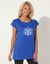 T-shirt tunique, imprimé placé (bleu / ciel)