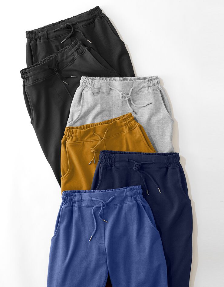 Pantalon jogpant ceinture élastiquée molleton (bleu jean)