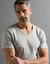 T-shirt sous-vêtement homme col V manches courtes chaleur douce - lot de 2 (gris)