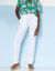 Pantalon fuselé fluide, lin-coton (blanc)