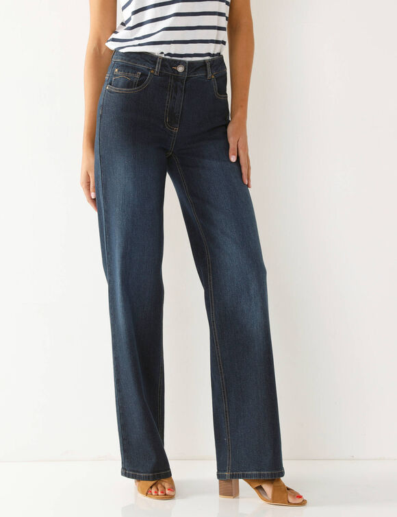 Jean coupe large stretch, grande stature (dark blue)