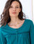 Chemise de nuit longue manches longues unie (&eacute;meraude)