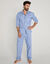 Pyjama rayures popeline coton (bleu ciel)
