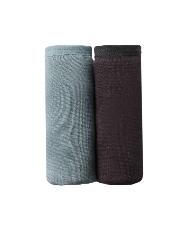 Culotte coton stretch forme midi ceinture basse - lot de 2 (bleu grisé + ANTHRACITE)
