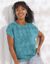 Pull maille crochet, uni (turquoise)