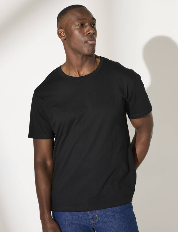T-shirt col rond manches courtes - lot de 3 (noir)