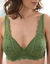 Soutien-gorge forme foulard en dentelle et tulle stretch Guspini - avec armatures (vert) Soutien-gorge forme foulard en dentelle et tulle stretch Guspini - avec armatures (vert)