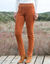 Pantalon droit "ultra-confort", en velours côtelé  (caramel)
