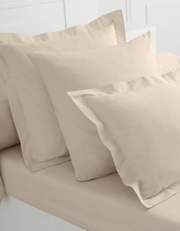 Linge de lit uni polycoton (sable)