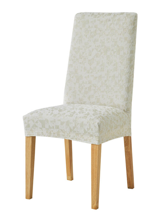 Housse de chaise extensible, motif tachet&eacute; graphique (beige)