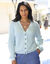 Gilet boutonné, maille perlée (bleu ciel)