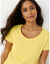 T-shirt col rond manches courtes uni coton (jaune pâle) T-shirt col rond manches courtes uni coton (jaune pâle)