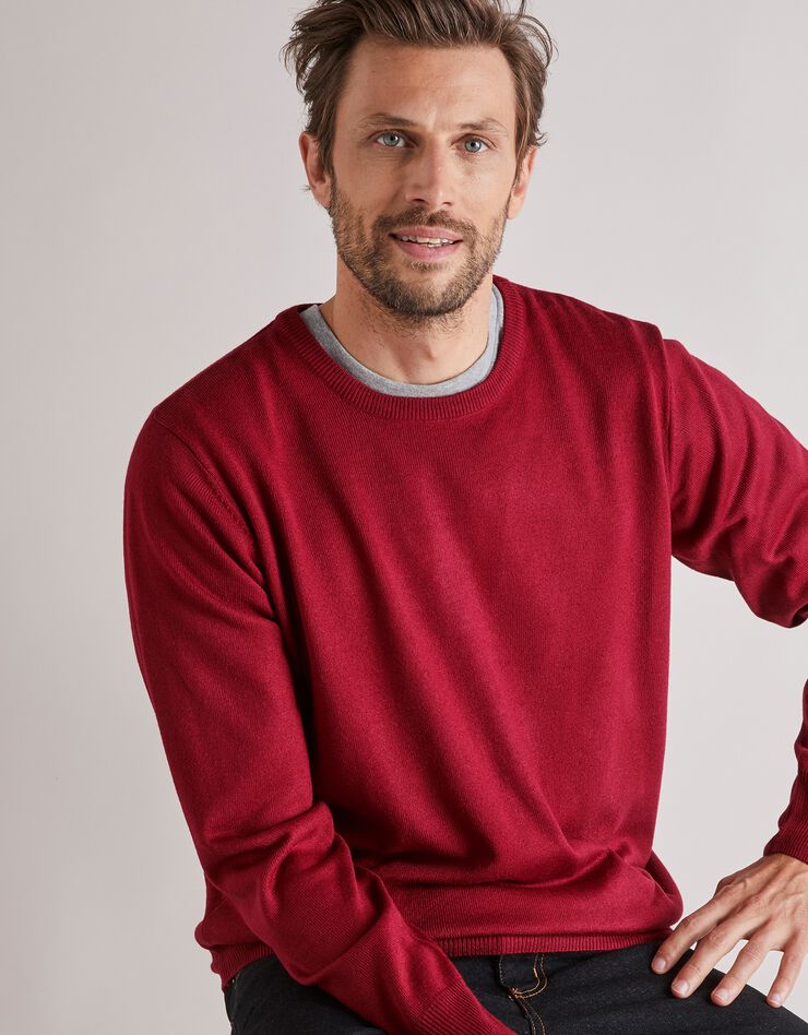 Pull uni col rond (rouge carmin) Pull uni col rond (rouge carmin)